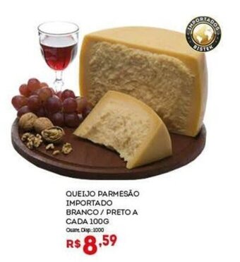 Bistek Supermercados QUEIJO PARMESÃO IMPORTADO BRANCO / PRETO A CADA 100G oferta