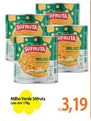 Atacadão Milho Verde Sófruta Lata com 170g oferta