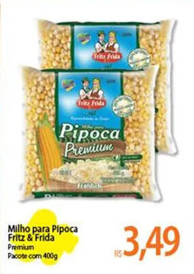 Atacadão Milho para Pipoca Fritz & Frida Premium Pacote com 400g oferta