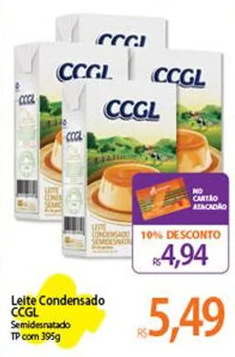 Atacadão Leite Condensado CCGL Semidesnatado TP com 395g oferta