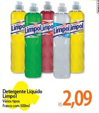 Atacadão Detergente Líquido Limpol Vários tipos Frasco com 500ml oferta