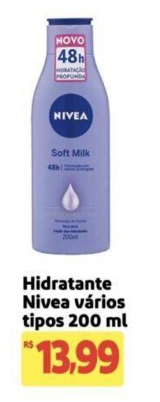 Extra Supermercado Hidratante Nivea vários tipos 200 ml oferta