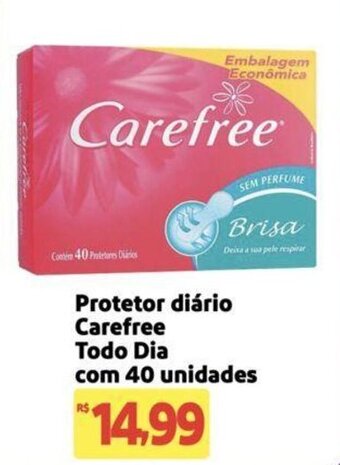 Protetor diário Carefree Todo Dia com 40 unidades