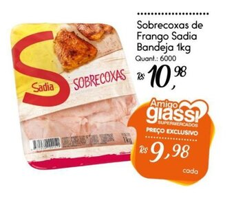 Giassi Supermercados Sobrecoxas de Frango Sadia Bandeja 1kg oferta