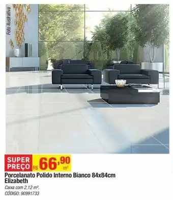 Leroy Merlin Porcelanato Polido Interno Bianco 84x84cm Elizabeth oferta