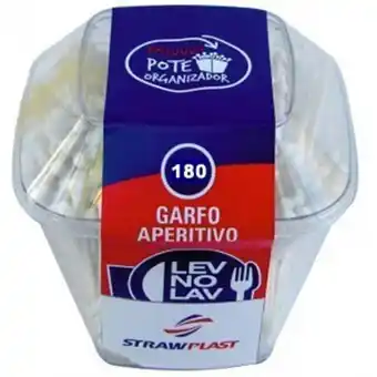 Garfo para aperitivo strawplast descartável com 180 unidades