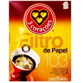 Filtro de papel 3 corações 103 com 30 unid.