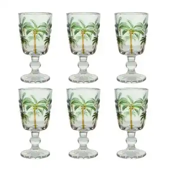 Casa e Vídeo Jogo de taças em vidro lyor tropical palm 310ml 6 peças oferta