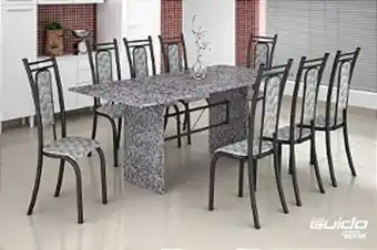 Lojas Guido Cj paris granito - com 8 cadeiras (180x75) - martela oferta