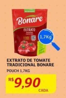 Assaí Atacadista EXTRATO DE TOMATE TRADICIONAL BONARE POUCH 1,7KG oferta