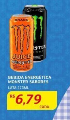Assaí Atacadista BEBIDA ENERGÉTICA MONSTER SABORES LATA 473ML oferta