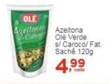 Rossi Supermercado Azeitona Olé Verde s/ Caroco/ Fat Sachê 120g oferta