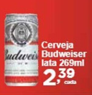 Rossi Supermercado Cerveja Budweiser lata 269ml oferta