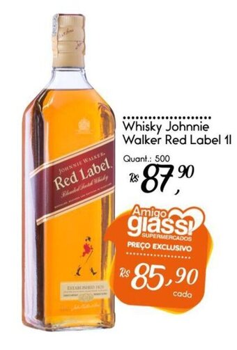 Giassi Supermercados Whisky Johnnie Walker Red Label 1L oferta