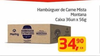 Tenda Atacado Hambúrguer de carne mista montana caixa 36un x 56g oferta