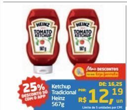 Tenda Atacado Ketchup tradicional heinz 567g oferta