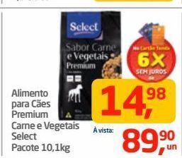 Tenda Atacado Alimento para cães premium carne e vegetais select pacote 10,1kg oferta