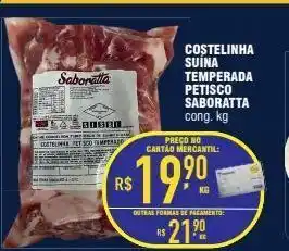 Mercantil Rodrigues Costelinha suína temperada petisco saboratta cong. kg oferta