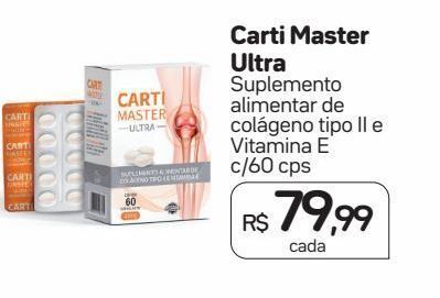 Suplemento alimentar carti master ultra 60cps oferta na Drogal