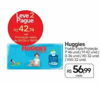 Drogal Huggies fralda tripla proteção oferta