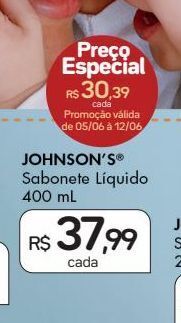 Drogal Sabonete líquido johnson's 400ml oferta