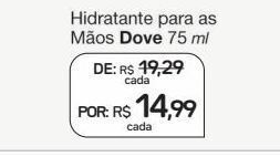 Hidratante para as mãos dove 75ml