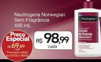 Drogal Neutrogena norwegian sem fragrãncia 400ml oferta