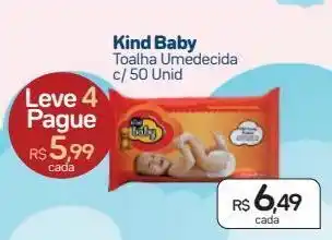 Drogal Toalha umedecida kind baby c/ 50 unid oferta