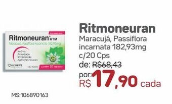 Ritmoneuran maracujá, passiflora incarnata 182,93mg c/20 cps