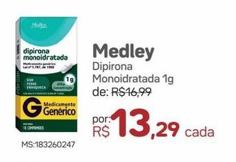 Medley dipirona monoidratada 1g