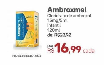 Ambroxmel cloridrato de ambroxol 15mg/5ml infantil 120ml