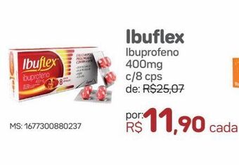 Ibuflex ibuprofeno 400mg c/8 cps