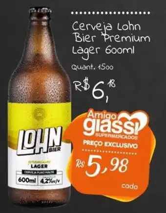 Giassi Supermercados Cerveja Lohn Bier Premium Lager 600ml oferta
