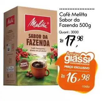 Giassi Supermercados Café Melitta Sabor da Fazenda 500g oferta