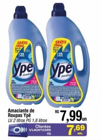 Fort Atacadista Amaciante de Roupas Ypê LV 2 litros PG 1,8 litros oferta