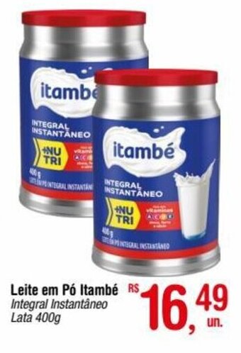 Fort Atacadista Leite em Pó Itambé Integral Instantâneo Lata 400g oferta