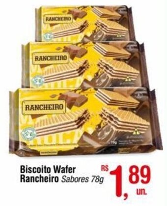 Fort Atacadista Biscoito Wafer Rancheiro Sabores 78g oferta