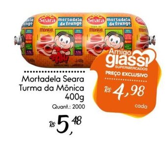 Giassi Supermercados Mortadela Seara Turma da Mônica 400g oferta