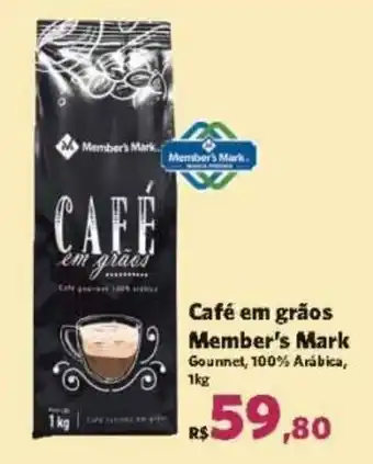 Sam's Club Café em grãos Member's Mark Gounnet, 100% Arabica, 1kg oferta