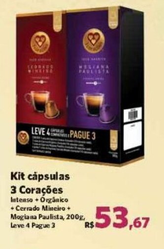 Sam's Club Kit cápsulas 3 Corações Intenso + Órgânico oferta