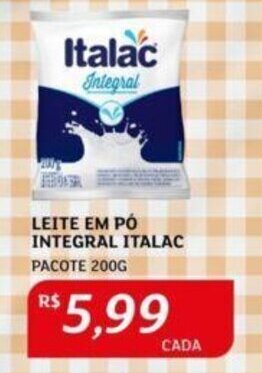 Assaí Atacadista LEITE EM PÓ INTEGRAL ITALAC PACOTE 200G oferta