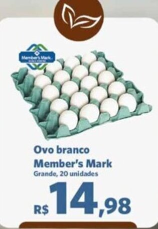 Sam's Club Ovo branco Member's Mark Grande, 20 unidades oferta