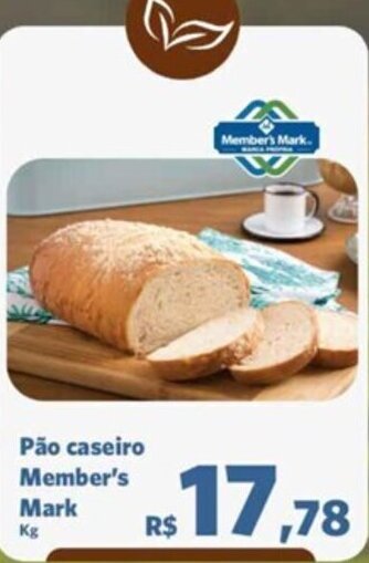 Sam's Club Pão caseiro Member's Mark Kg oferta