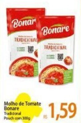 Atacadão Molho de Tomate Bonare Tradicional Pouch com 300g oferta