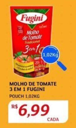 Assaí Atacadista MOLHO DE TOMATE 3 EM 1 FUGINI POUCH 1,02KG oferta