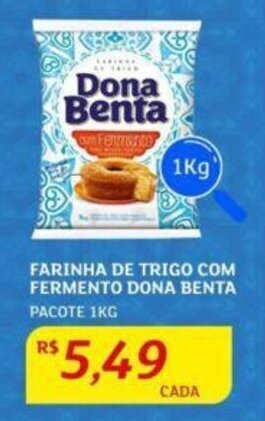 Assaí Atacadista FARINHA DE TRIGO COM FERMENTO DONA BENTA PACOTE 1KG oferta