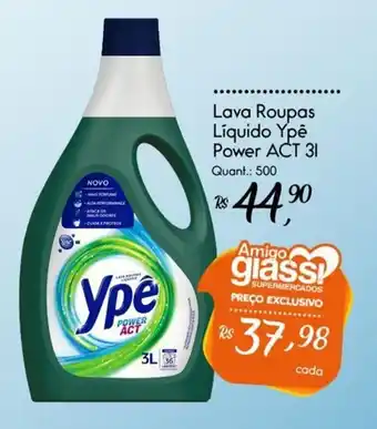 Giassi Supermercados Lava Roupas Líquido Ypê Power ACT 3L oferta