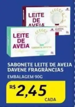 Assaí Atacadista SABONETE LEITE DE AVEIA DAVENE FRAGRÂNCIAS EMBALAGEM 90G oferta