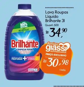 Giassi Supermercados Lava Roupas Líquido Brilhante 3L oferta