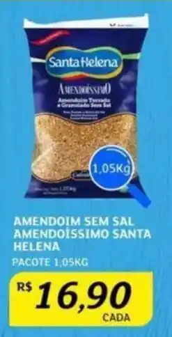 Assaí Atacadista AMENDOIM SEM SAL AMENDOISSIMO SANTA HELENA PACOTE 1,05KG oferta